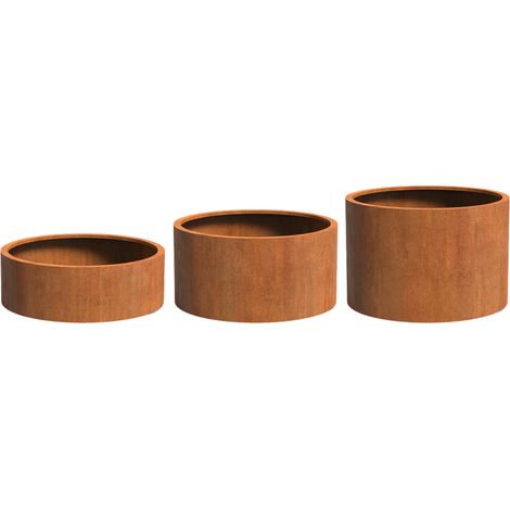 Adezz Circum mit Boden Pflanzgefäß aus Corten-Stahl Pflanzkübel Blumentopf
