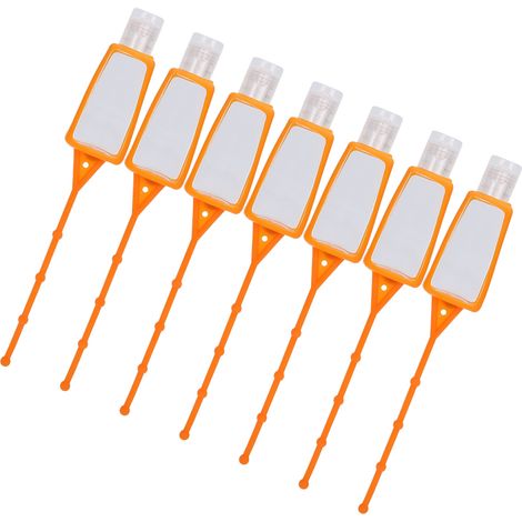 Flacon voyage vide 30ml x 7 pièces avec étui silicone orange, kit portable de savon liquide, bouteilles rectangulaires réutilisables pour douche, sac de toilette, accessoire de voyage. (1/5)
