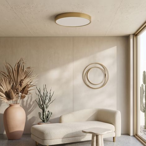 Plafón de Techo de Metal Oro d46 LED  Serie ALMUDENA (1/5)