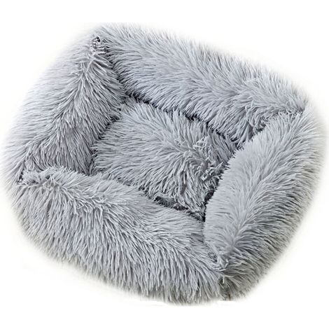Cuccia per animali domestici in morbido peluche, grigio chiaro, taglia media