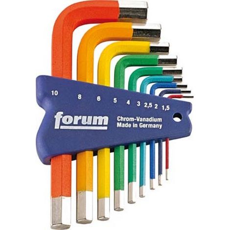 Keyset Piegato A 6 Punto, Verniciata, 9 Parti Contenuto: 1.5 2 2.5 3 4 5 6 8 10 Millimetri (1/2)