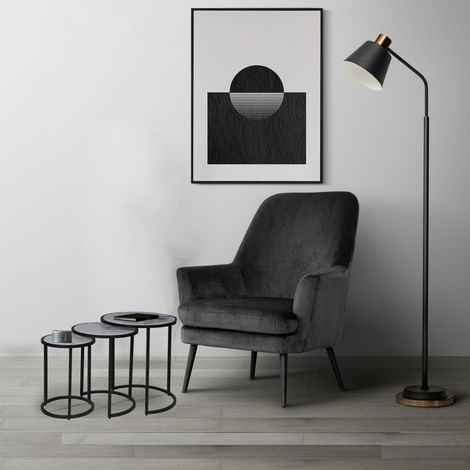 3er-Set Couchtische Marmor PAROS / Gestell schwarz/ (1/5)
