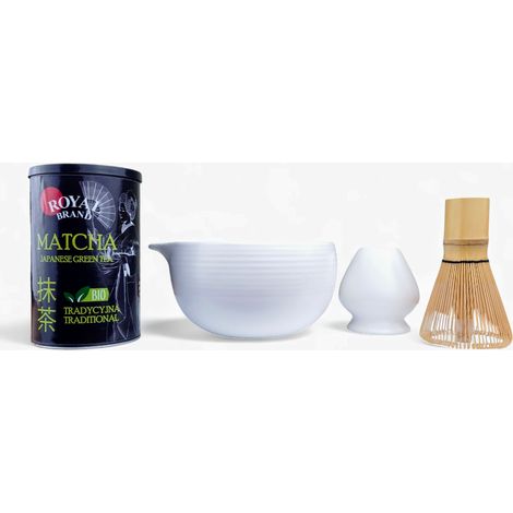 Set de Matcha Real con Taza con Pico, Escoba y Cuchara (1/5)