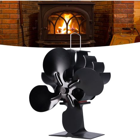 Ventilateur de cheminée à quatre pales et à une seule tête pour cheminées à bois. (1/5)