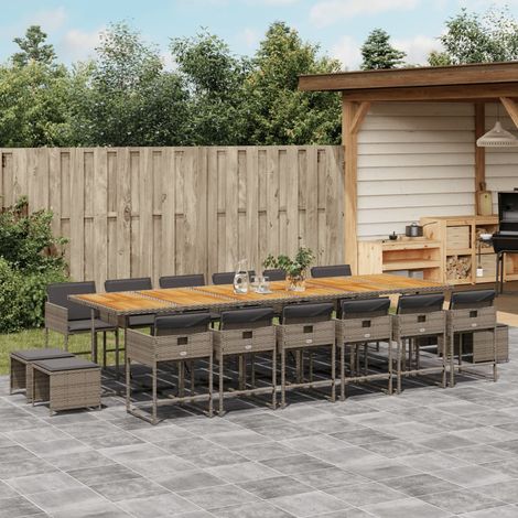 Ensemble à manger de jardin 17 pcs et coussins résine tressée vidaXL (1/5)