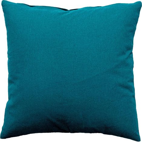 Coussins Panama – Déhoussable par Zip - 100% Coton – Tissu certifié Oeko-TEX – 40x40 cm - Coloris Bleu Canard (1/4)
