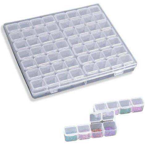 56 Grids Bead Diamond Storage Box, Plastic Compartment, Jewelry Box, Organizer Box with Removable Transparent Divider for Accessories (1/4)