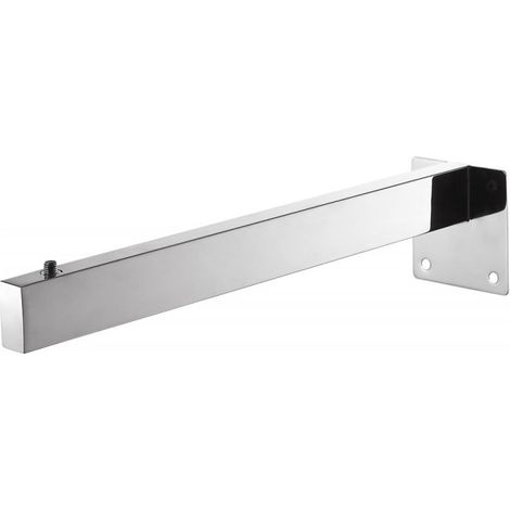 BERNSTEIN - Support mural design de fixation pour plan de toilette en acier inoxydable chrome - 40x9x8.5cm (LxHxP) - SMART-Line