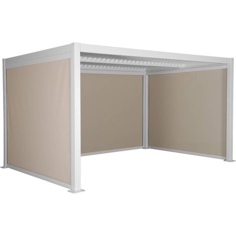 sweeek - Bioklimatische Pergola Palace 3x4m + 2 Markisen 3m + 1 Markise 4m