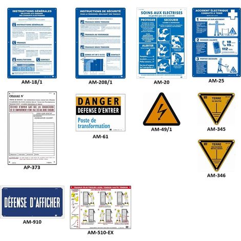 kit de signalisation - pour poste de transformation - plaque enedis - catu am-802/1