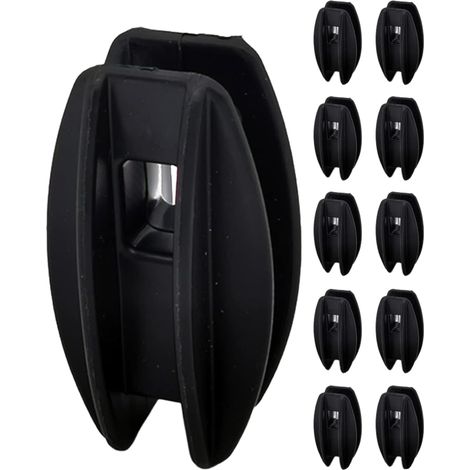 Isolateur d'angle en plastique noir 10 pièces pour fil de clôture électrique, support isolant à double rainure adapté aux fils polyélectriques et fils en aluminium, accessoire pour poteaux en bois d'é (1/4)