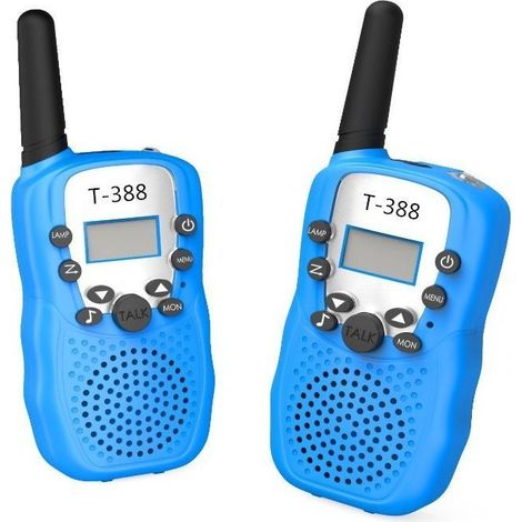 RT388 Longue Portée Talkie Walkie Enfant, 8CH Lampe de Poche VOX pour Garçons et Filles, 3-12 Ans Enfants Jouets,Cadeaux d'anniversaire pour Activités (1 Paire, Bleu Ciel) (1/5)