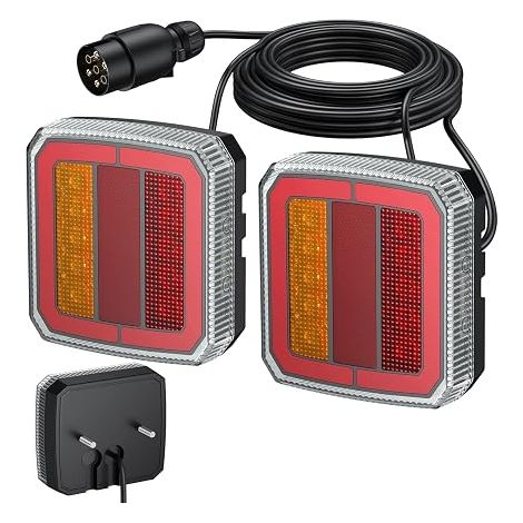 Luz trasera de remolque con montaje atornillado para remolque, 40 bombillas LED IP65, iluminación impermeable, apta para diversos vehículos y remolques (1/5)