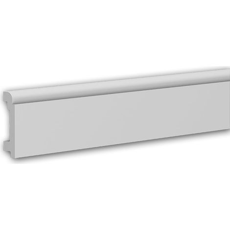 Zócalo Profhome 653115 Rodapié Perfil de estuco Moldura decorativa estilo Neoclasicismo blanco 2 m