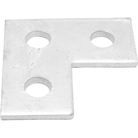Support Galvanisé et trempé à chaud Carré, 3 trous de diamètre 14mm, 80 x 80 x 5mm