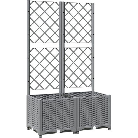 Jardinera con enrejado PP gris claro 80x40x136 cm vidaXL