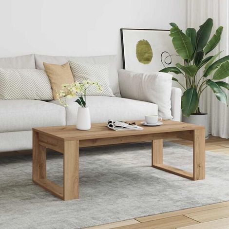 Table Basse en Chêne Massif, 102x50x35 cm, Bois Ingénierie (1/5)