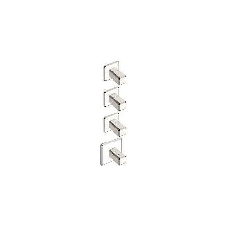 Façade mitigeur thermostatique encastré pour douche ITALY Chromé + Plaque laiton - CRISTINA ONDYNA IT77351 (1/2)
