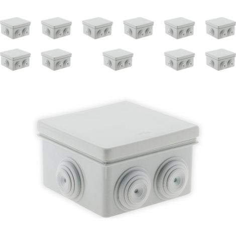 Zenitech – Lot de 36 boîtes étanches carrées 80x80x40mm – Indice de protection IP55 – Entrées de câbles sans découpe – Couvercle avec filin de maintien
