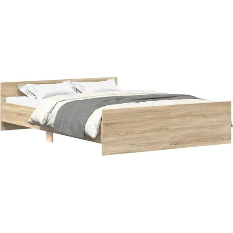 Lit double  Lit adulte  Cadre de lit sans matelas gris béton 120x190 cm (1/5)