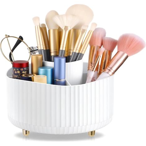 Organizador de cosméticos giratorio 360°, organizador de tocador, organizador de decoración de habitaciones, organizador de dormitorio y baño (1 pieza) (1/4)