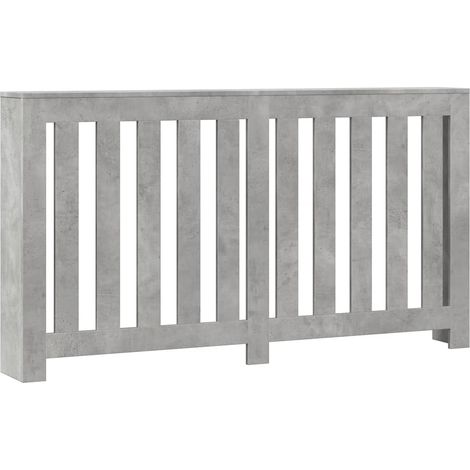 Cache-radiateur gris béton 149x20x82 cm bois d'ingénierie
