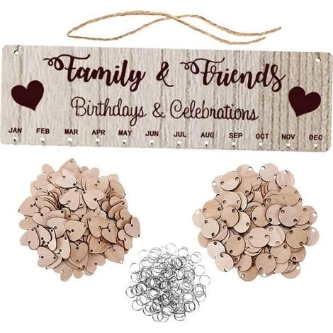 Hanging Rappel Bois Amis Famille Anniversaire Calendrier Plaque Connexion Conseil Décoration murale Pendentif Style1 Décor Chambre (1/4)