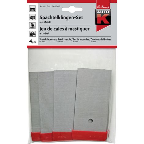 Auto-K Spachtelklingen-Set Metall 5 cm, 8 cm, 10 cm, 12 cm Klingen Spachteln