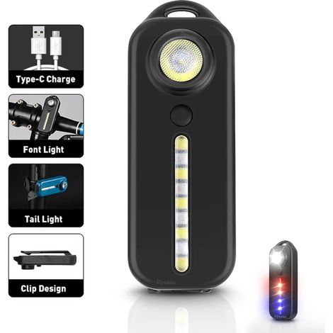 Lampe torche LED rechargeable USB - lampe porte-clés, lampe d'avertissement à clip d'épaule et lampe d'extérieur