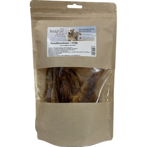 Wild & Fein Straußensehne 150 g - Toller Kauspaß für Hunde