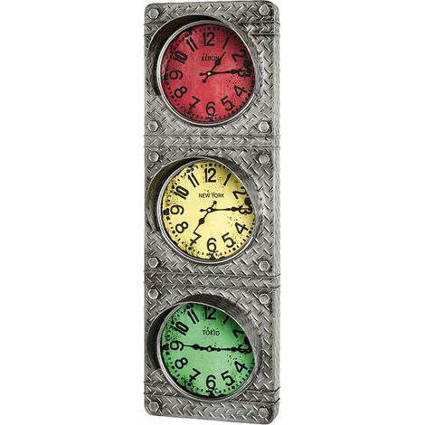 Horloge murale coloris anthracite en métal - L 33 x P 17 x H 100 cm -PEGANE-