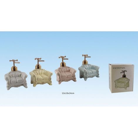 Trade Shop - Dispenser Porta Sapone Liquido A Forma Divano Con Porta Spugna Vari Colori 52075 -