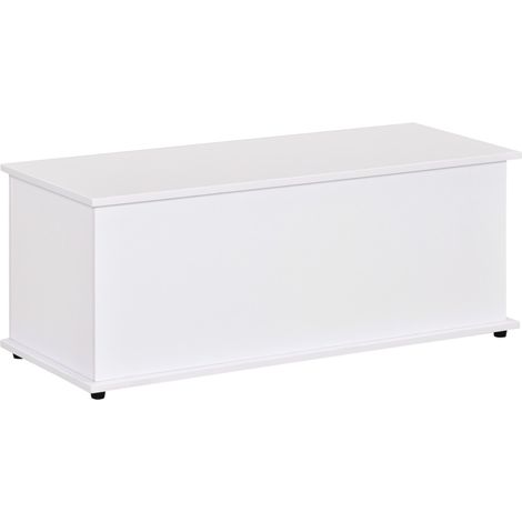 Cassapanca Baule Rettangolare 100x40x40 cm in Legno truciolare Bianco (1/5)