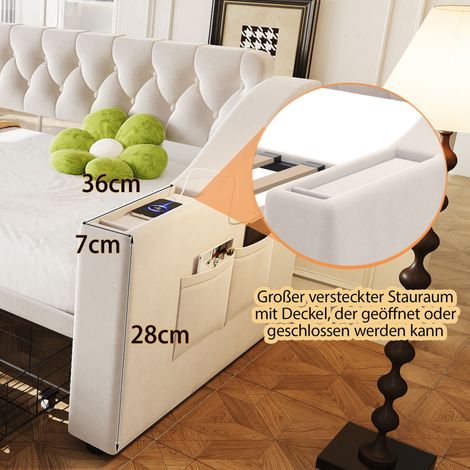 Modulares Sofa aus Stoff in Beige 214.5 x 96 x 78.5 cm HOMAIRE (1/5)