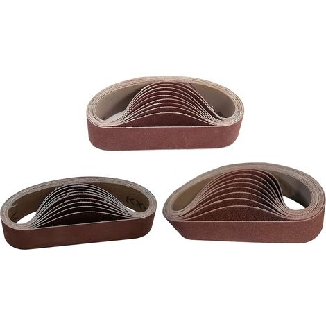 Lot de 30 mini ponceuses à bande électriques, bande abrasive en alumine 30 x 330 mm, grain 80/240/800 (1/4)