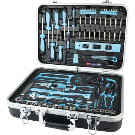 Quantool Caja de herramientas profesional negra duradera (1/4)