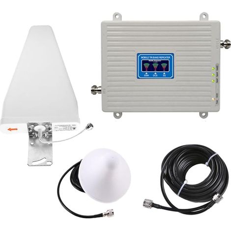 Amplificateur de Signal Tri-Bande 2G 3G 4G 5G 900 1800 2100 MHz GSM WCDMA LTE Répéteur de Signal Universel Prise UE (1/5)