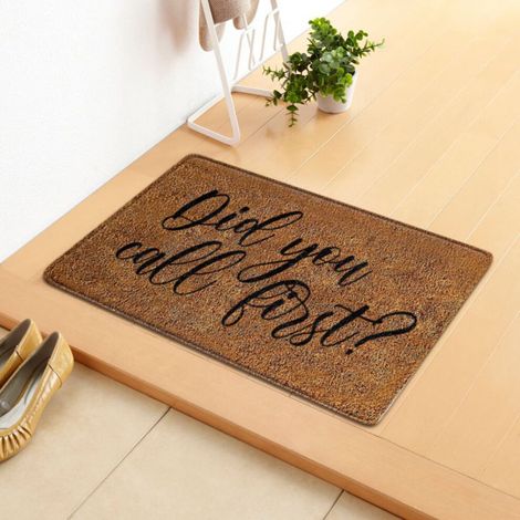 Tapis de porte personnalisé et humoristique « Bienvenue » 40 x 60 cm, motif « Enlevez vos chaussures », dos en caoutchouc antidérapant, tapis d'intérieur pour la cuisine, décoration de porche, cadeau 