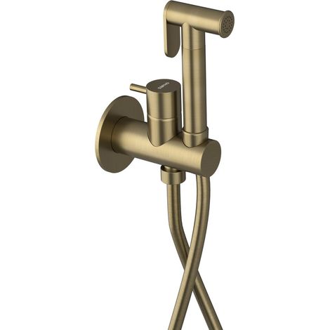 Mitigeur de bidet à encastrer ULTRAMIX avec douche Stop, rond, or mat (1/2)