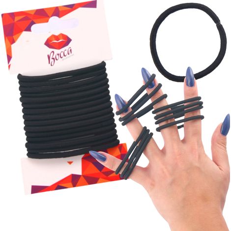 Elastici per capelli Bocca Beauty, 15 pezzi, neri (1/5)