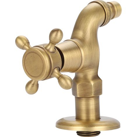 Vintage Einhebel-Wasserhahn aus massivem Messing für Waschmaschinen, Wandmontage (kurz) (1/5)