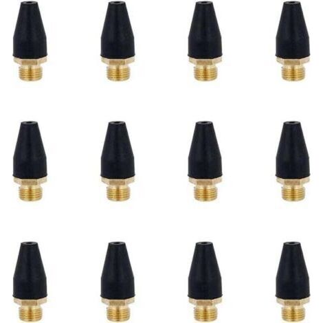 12 Pcs Alliage Noir en Caoutchouc Air Outil pour Air Buse Pointe Alliage Soufflette en Caoutchouc Pointe pour Air Outil Accessoires Air Souffler Outil pour Gonfler