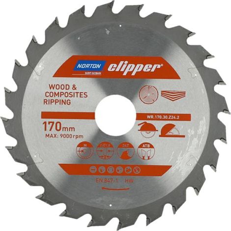 Kreissägeblatt Norton circular saw blade 170 mm 24 Zähne