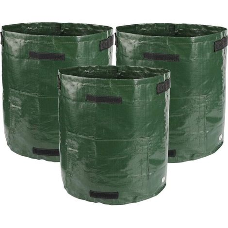 Lot de 3 Sacs à Plantes Sac Culture Pomme de Terre Sacs de Culture Sac de Plantation Respirants pour Pommes de Terre, tomates, Carottes, oignons, Fleurs et légumes, 34 x 35 cm (1/4)
