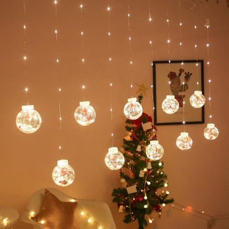 Rideau Lumineux LED - 8 Modes Clignotants - Pour Décoration Fenêtre Mur Arbre De Noël - 300 x 85 cm - 1 Pièce (1/4)