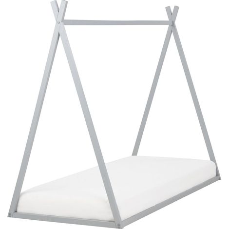Kinderbett Tipi Kiefernholz SAURAT 90 x 200 cm Grau (1/5)