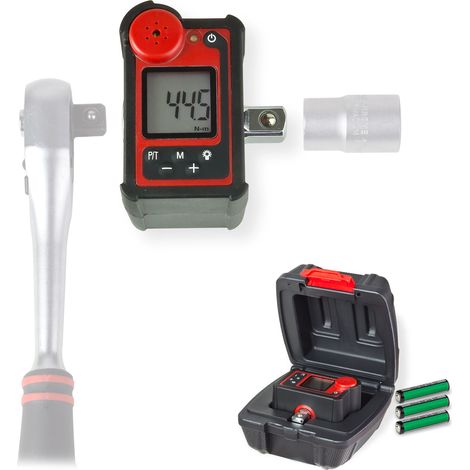 Dema – Clé dynamométrique digitale 1/2" – Couple réglable 40-200 Nm – Précision +/- 2 % – Affichage LCD – Coffret de rangement PVC