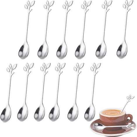 Cuillères à café en acier inoxydable / Lot de 12 mini-cuillères à café / Idéal pour les fêtes, les mariages et les cadeaux à la maison