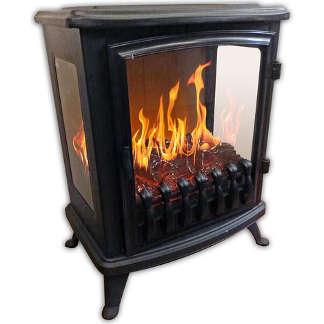 2000w elektrischer kamin mit schwarzer 3d flamme - Chemin'arte - 139 (1/2)