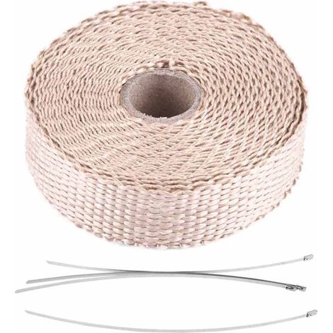 Jeffergarden Ruban isolant thermique pour échappement de voiture de 5 m avec 4 attaches de câble en acier inoxydable titane-DOU